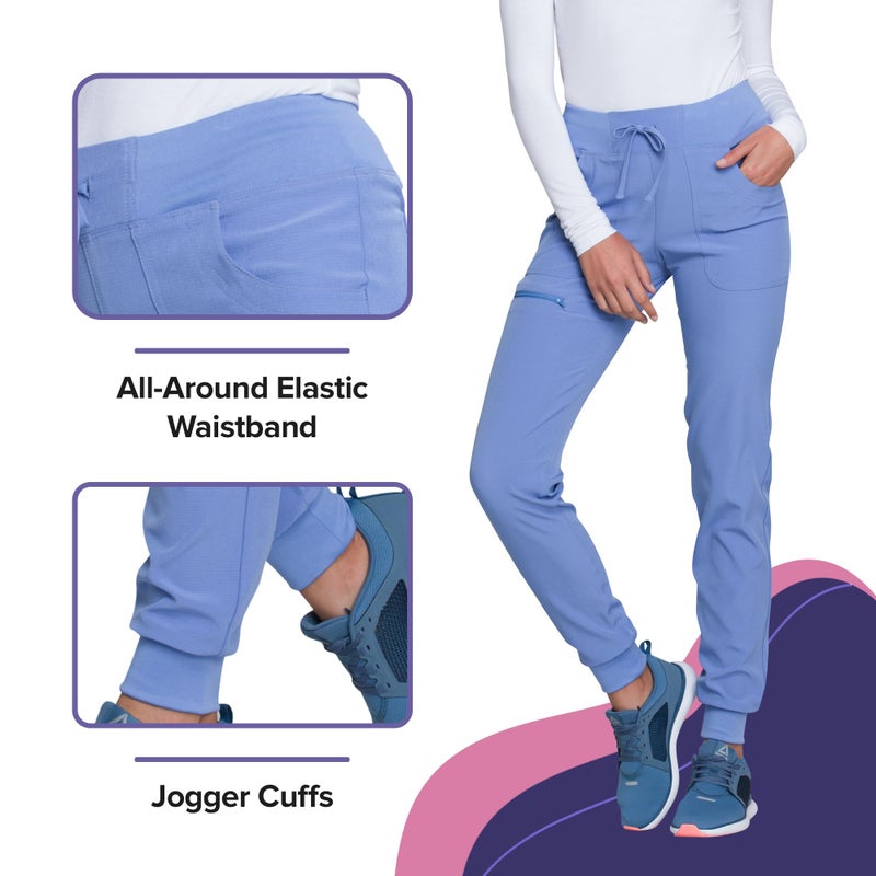 heartsoul بنطلون جوجر طبي للنساء من هارت سول بتصميم عصري وحزام خصر قابل للتعديل مع 5 جيوب - HS030، M، سيل - M - Image 4